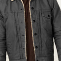 Men's Coat Fleece Padded Coat Fur Collar Single-breasted Multi-pocket