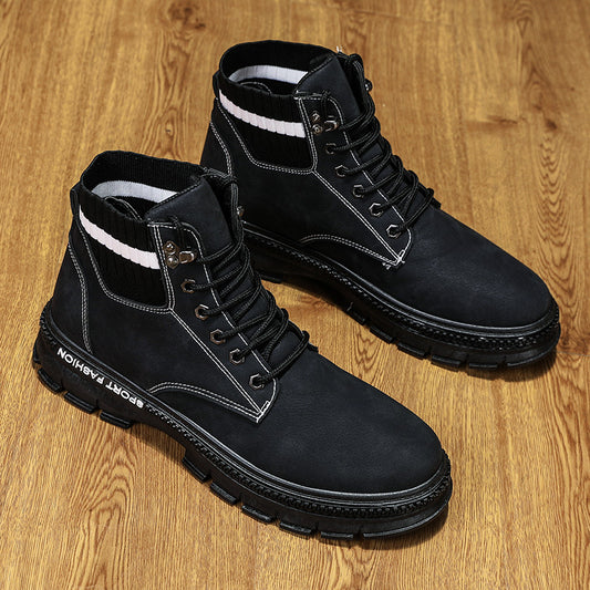 Men's Trendy Boots Korean Casual Shoes Men's Tooling Boots