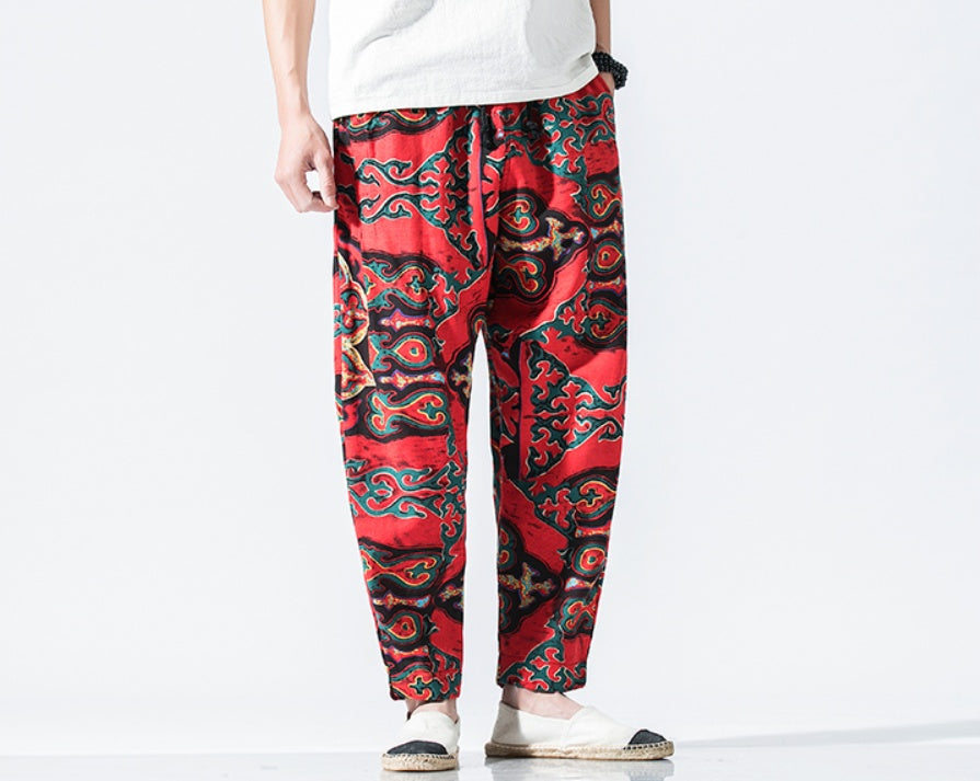 Chinese style small foot lantern nine pants