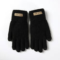 Men's Five Finger Warm Knitting Jacquard Touch Screen Riding Gloves