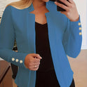 Solid Color Cuff Small Suit Long Sleeve Jacket Suit