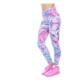 Zohra Exotic Purple Flowers Workout Leggings Elegant Cozy High Waist