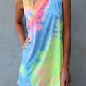 Sleeveless Vibrant Tie-Dye Dress