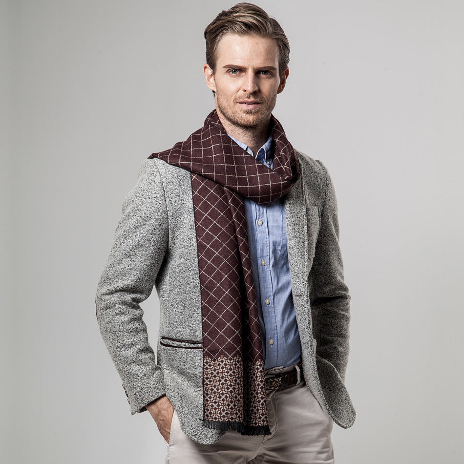 Ethnic classic plaid casual warm scarf