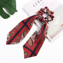 Printed silk scarf large intestine hair ring