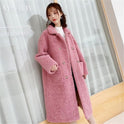 Woman with imitation cashmere coat