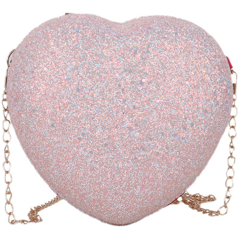 Women's Peach Heart Crossbody Shoulder Underarm Bag