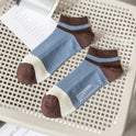 Double Needle Strip Hot Stamping Combed Cotton Men's Boat Socks