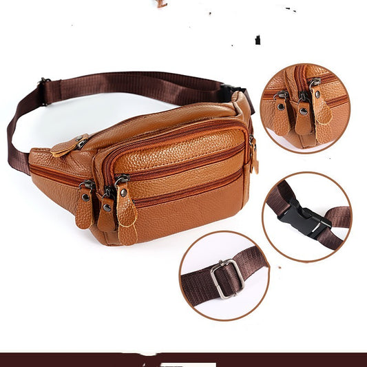 Leather Waist Bag Men's Slung Multifunctional Waterproof