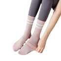 Non-slip Toe Mid-calf Length Two-bar Socks