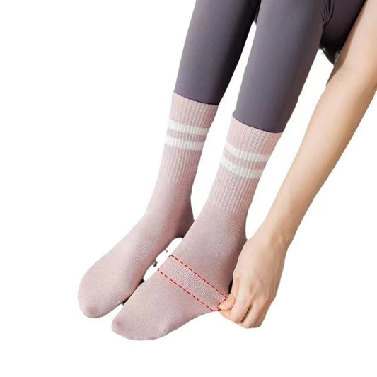 Non-slip Toe Mid-calf Length Two-bar Socks