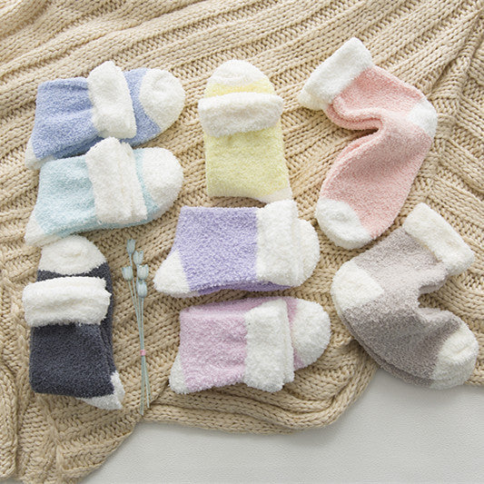 Women's Solid Colour Home Towel Warm Monthly Socks