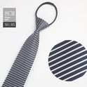 Black Men's Tie Striped Blue Business Tie Lazy Zip Tie In Stock Wholesale Pull Peels