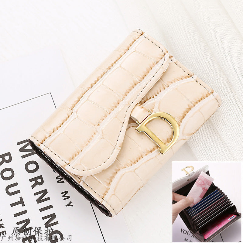 Fashion Personality Cowhide Texture Ladies Card Holder