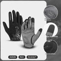 Outdoor Mountain Bike Long Finger Breathable Shock Absorption Wear-resistant Cycling Gloves