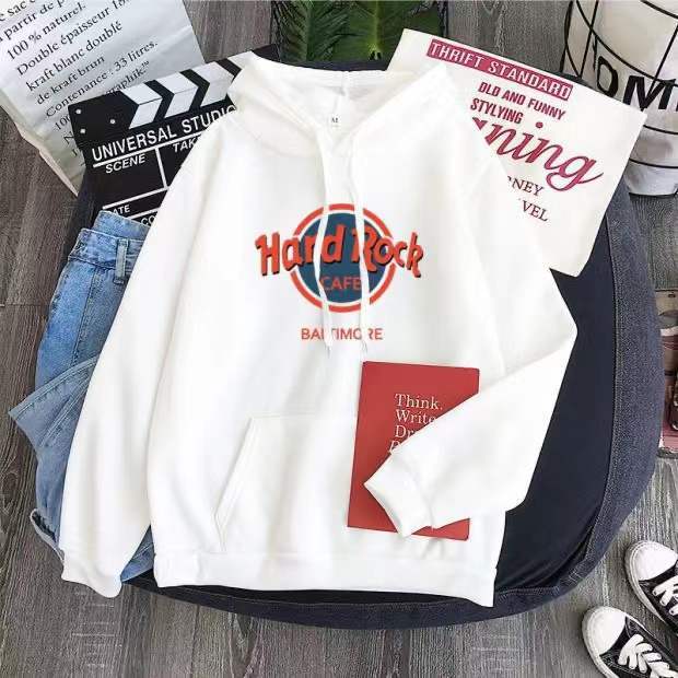 Fleece-lined Hoodie Sweater Couple Loose Top