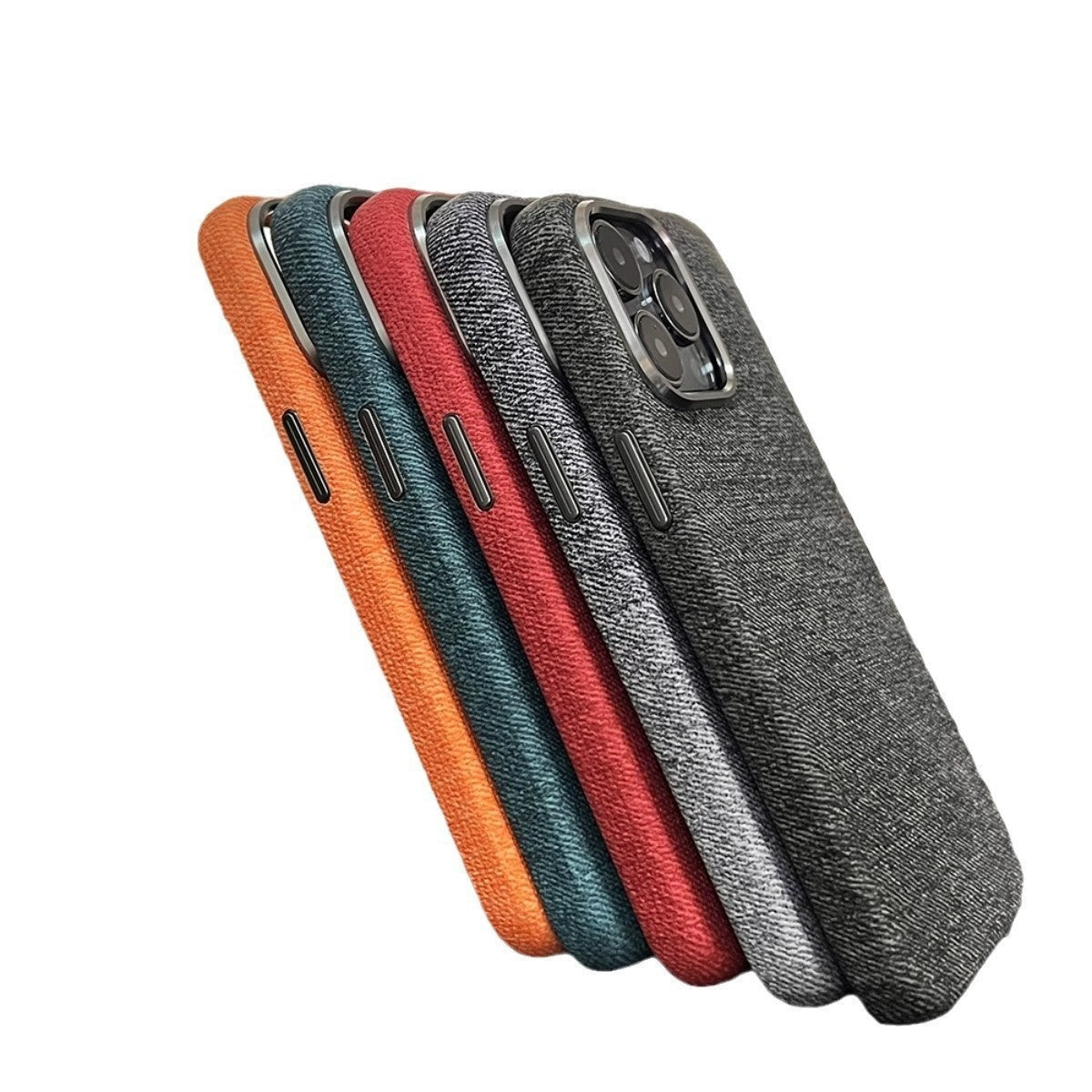 Cloth Pattern Magnetic Metal Lens All-inclusive Apply Mechanically Phone Case