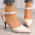 Pointed-toe Square Buckle Shoes High Heels Fashion