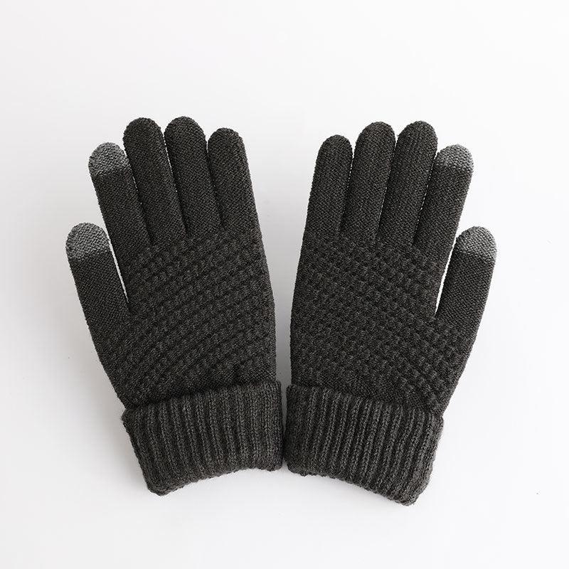 Men's And Women's Fashion Touch Screen Warm Jacquard Gloves