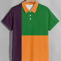 Summer Men's Fashion Color Contrast Polo Shirt