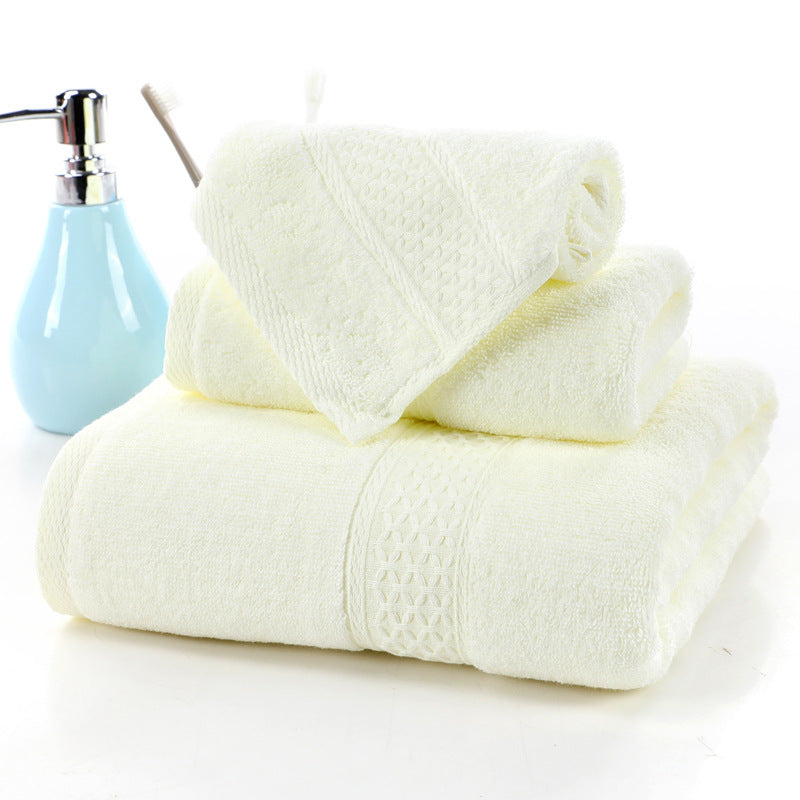 Long-staple Cotton Three-piece Set Towels Square Scarf Jacquard Absorbent Face Towel