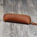 First Layer Cowhide Handmade Pencil Pen Storage Zipper Glasses Case