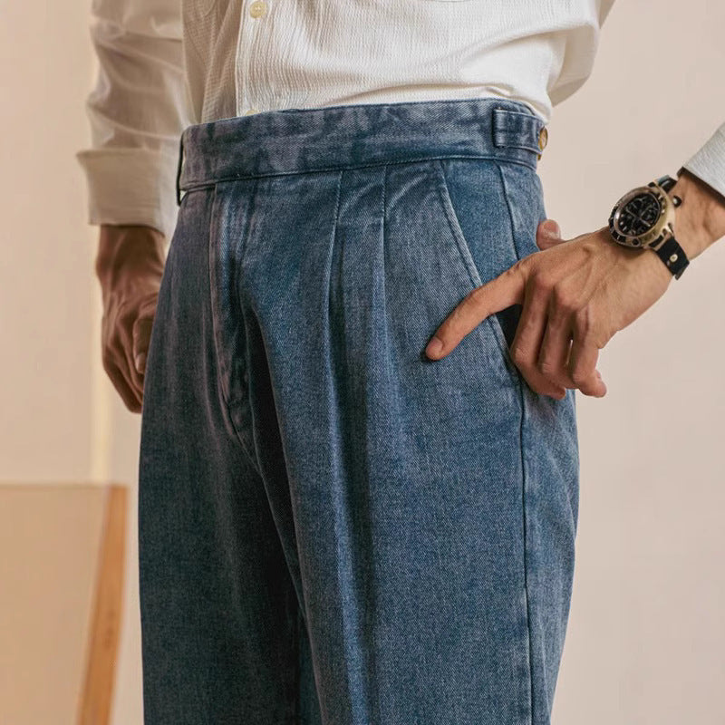 Spring And Autumn New Straight Loose Washed-out Casual Pants