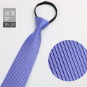 Black Men's Tie Striped Blue Business Tie Lazy Zip Tie In Stock Wholesale Pull Peels