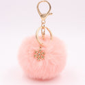 Christmas Snowflake Plush Key Chain Alloy Bag Pendant