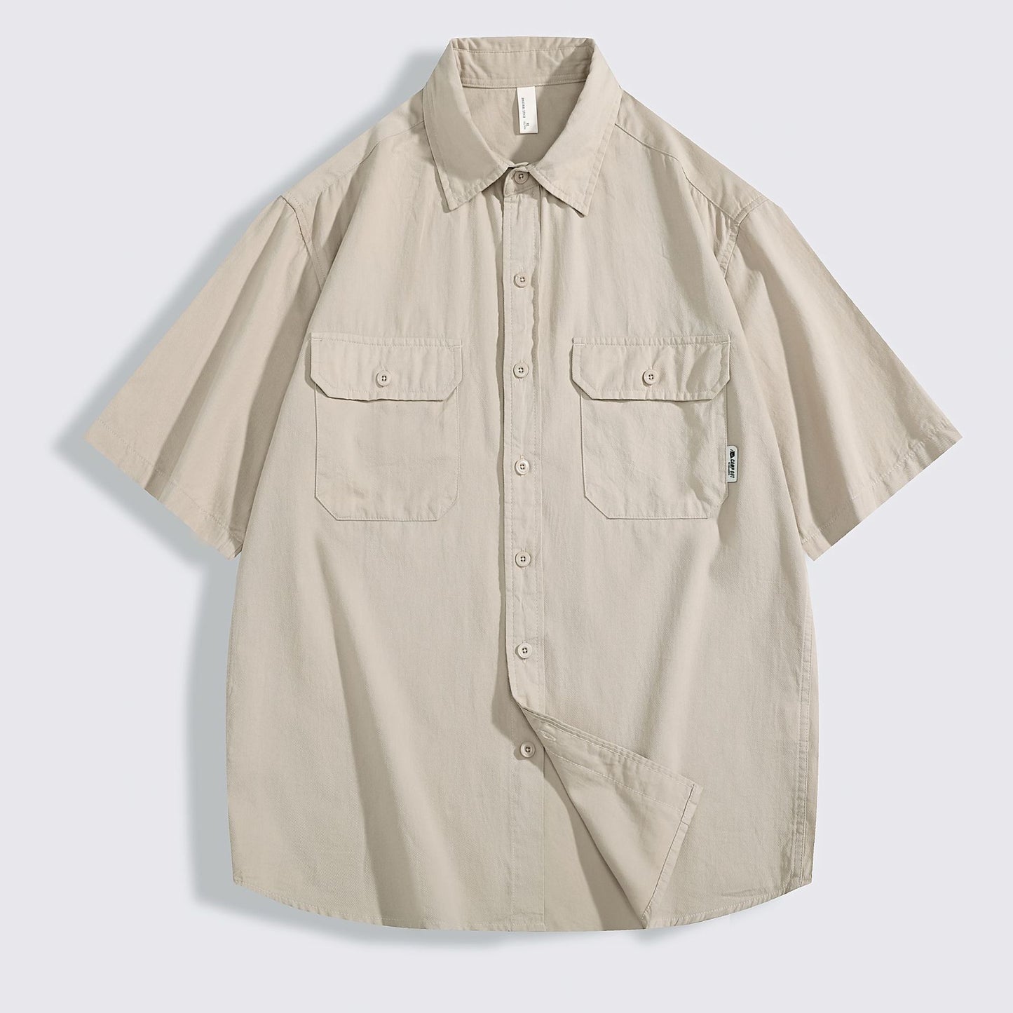 Retro Workwear Short Sleeve Shirt For Men