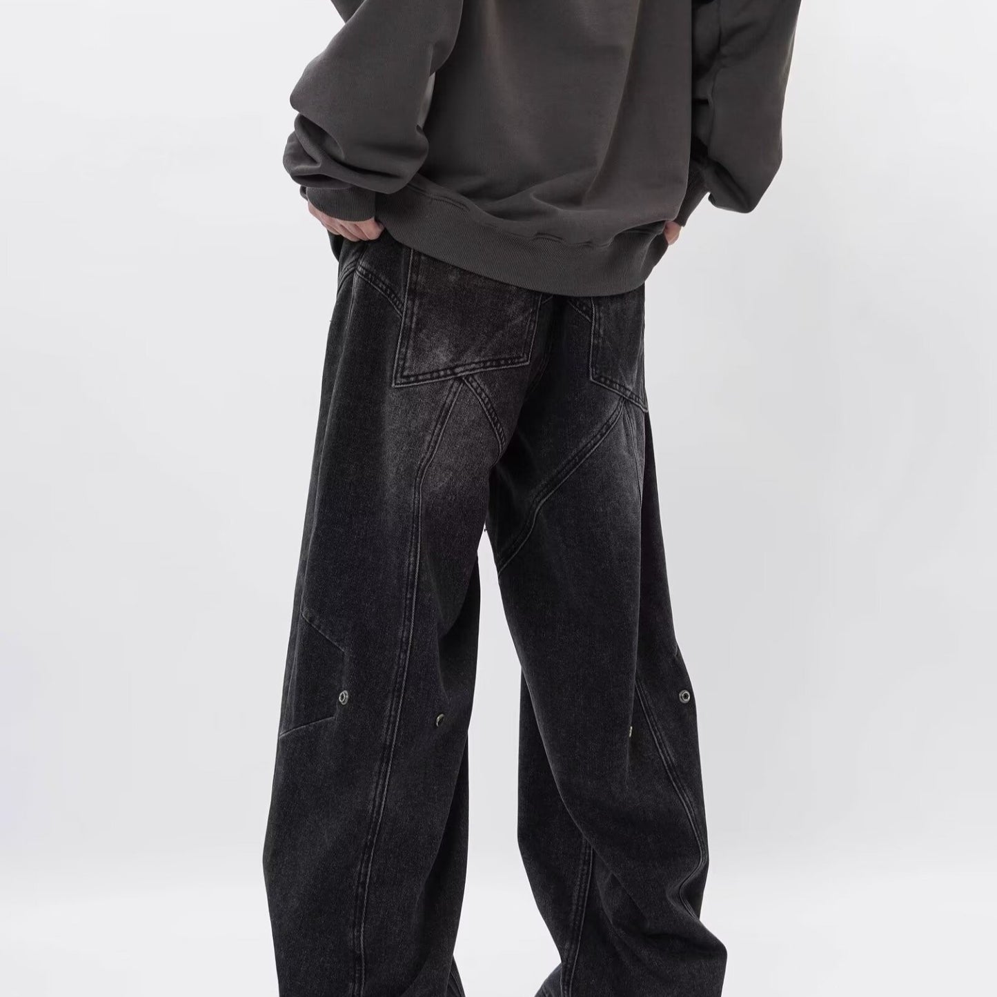 Fashion Men's Loose Cargo Ins Wide-leg Pants