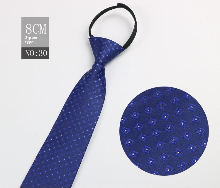 Black Men's Tie Striped Blue Business Tie Lazy Zip Tie In Stock Wholesale Pull Peels