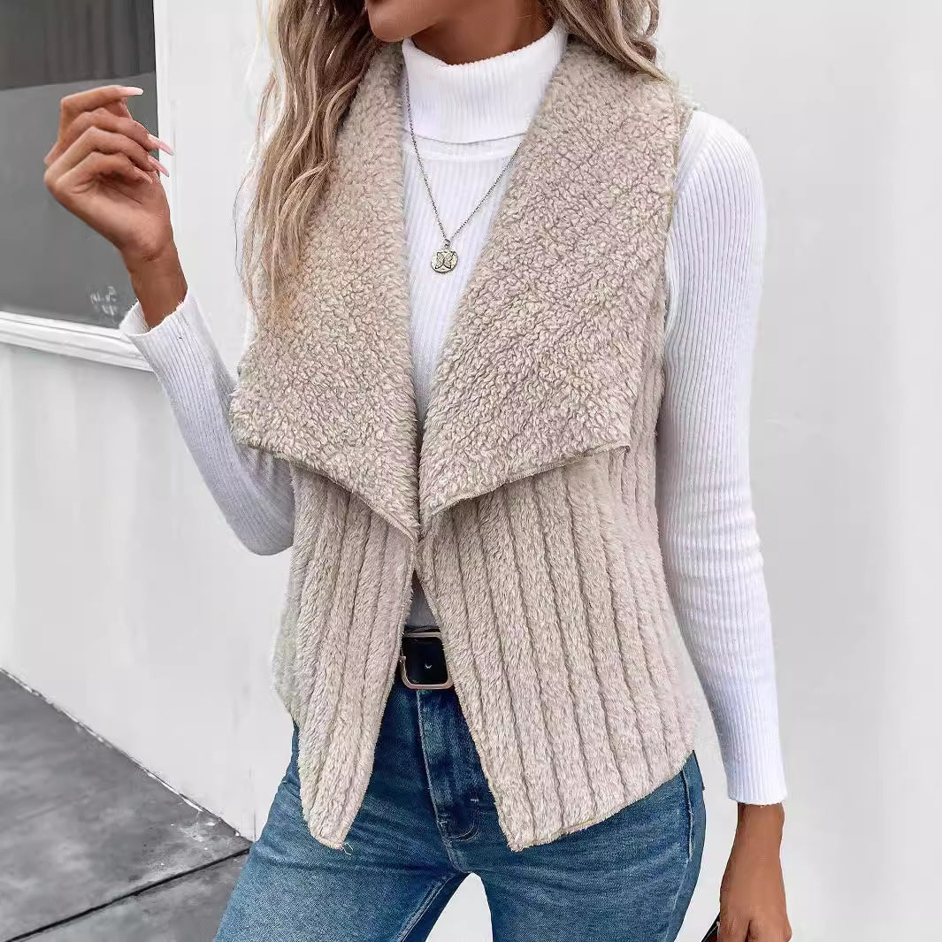 New Women's Elegant Fashion All-matching Plush Vest