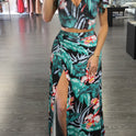 Printed Floral Dress Two-piece Suit For Women