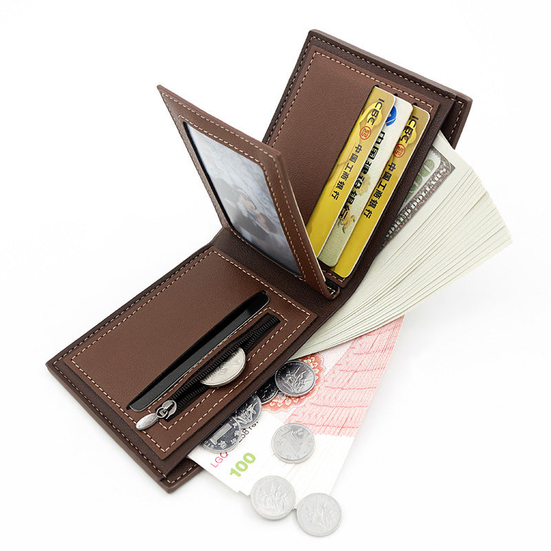 Large Capacity Tri-fold Bag Coin Bag Card Slots ID Card Wallet