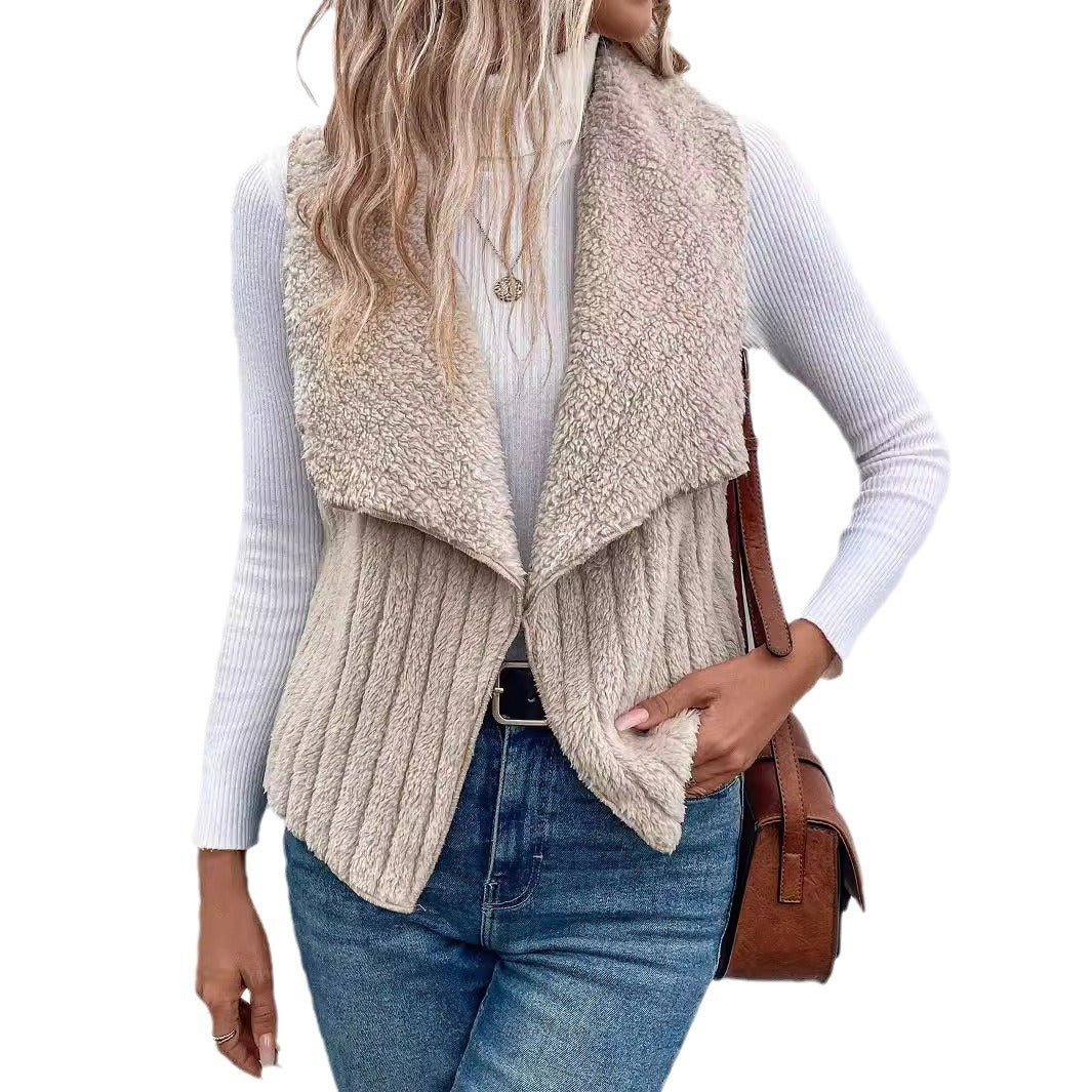 New Women's Elegant Fashion All-matching Plush Vest