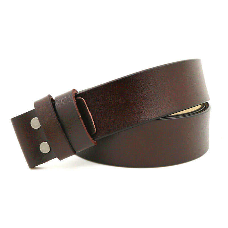 38cm No Buckle Men's Leather Belt