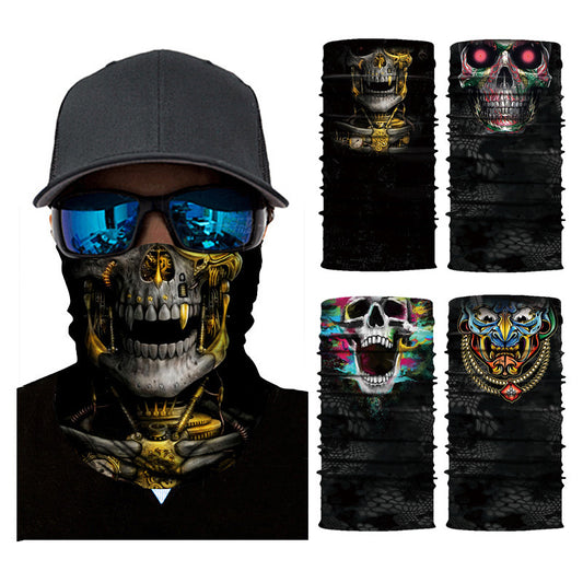 3D Digital Skull Printing Cycling Seamless Magic Scarf