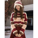 Striped Loose Splicing Knitwear Sweater For Women