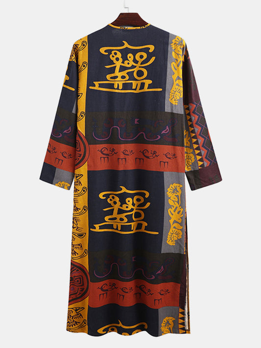 Casual Printed Long Long Sleeve Robe Dubai Robe