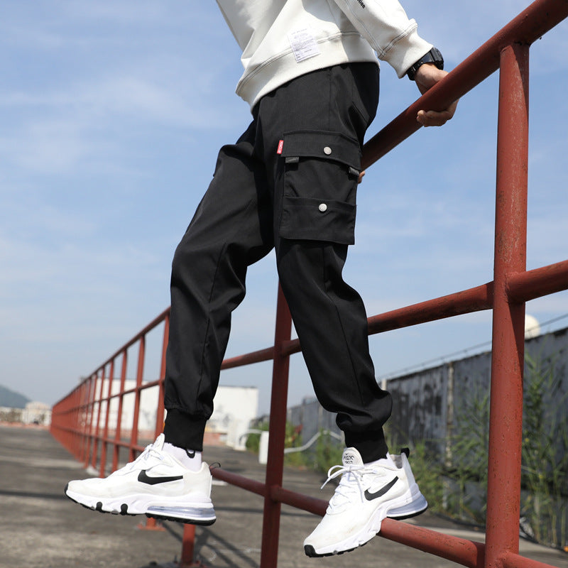 Men's Hong Kong Style Casual Ankle Banded Pants Sports