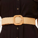 Women's Straw Woven Round Buckle Fashion Casual Decoration Versatile Belt