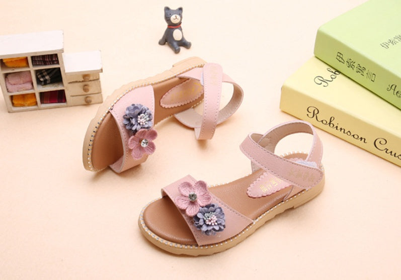 Fashion Children's Shoes Korean Princess Open-toe Middle-aged Children's Little Girls Beach Shoes