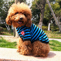 Casual striped round neck t-shirt pet dog clothes