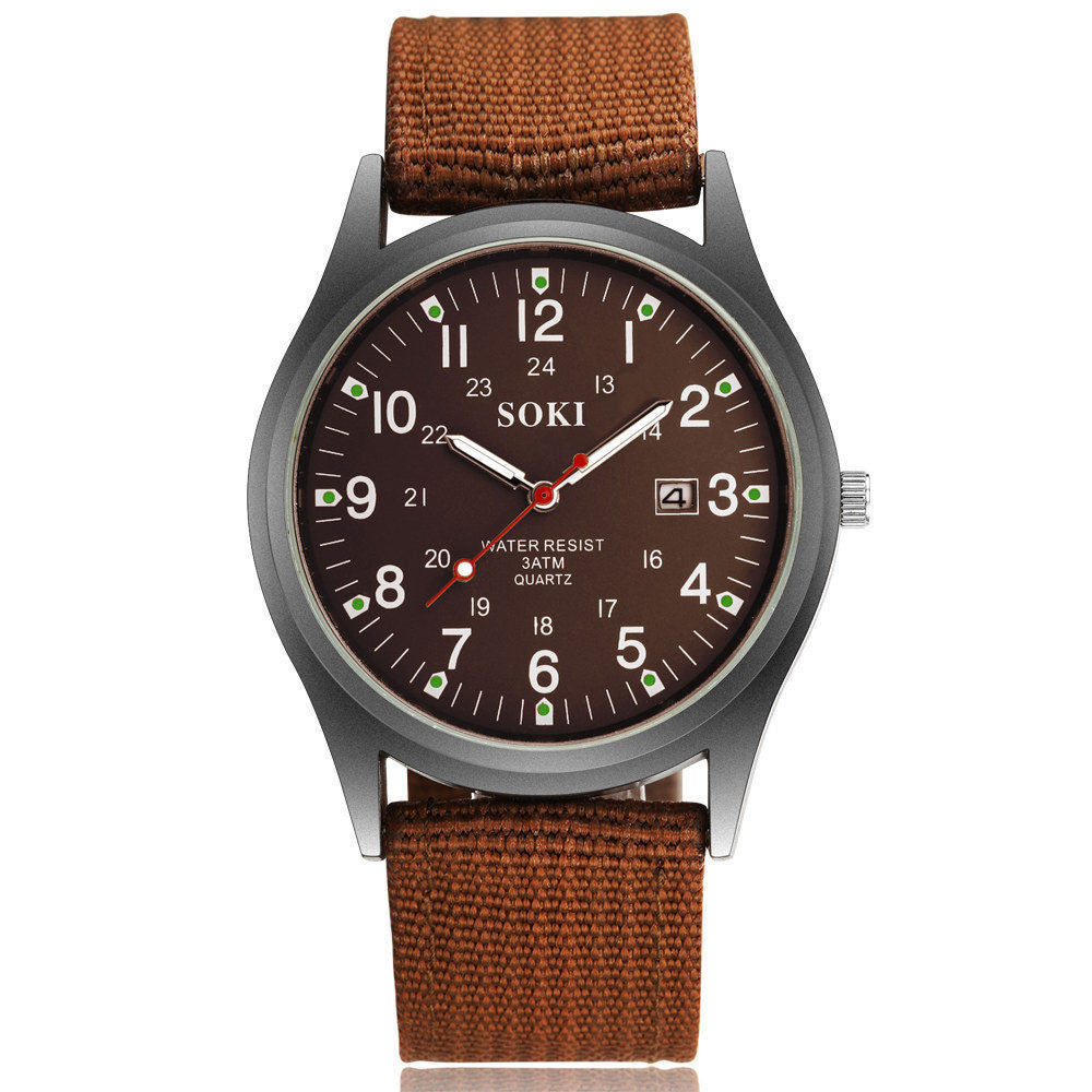 Casual woven nylon strap men's watch