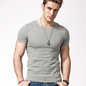 Men's solid color blank T-shirt