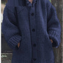 Mid-length sweater new cardigan hooded jacket