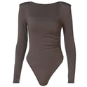 Fashion Slim Long Sleeve One Piece With Pleated Bottom