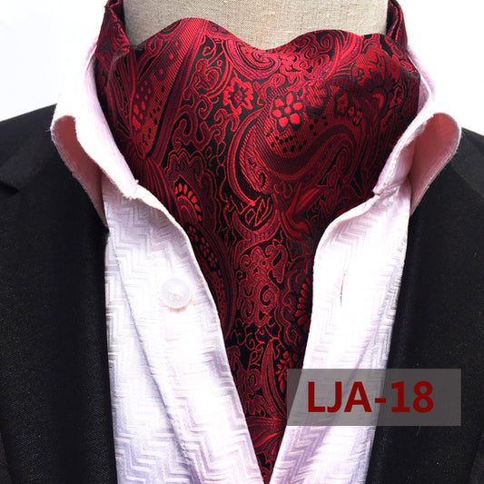 British suit shirt neckline scarf