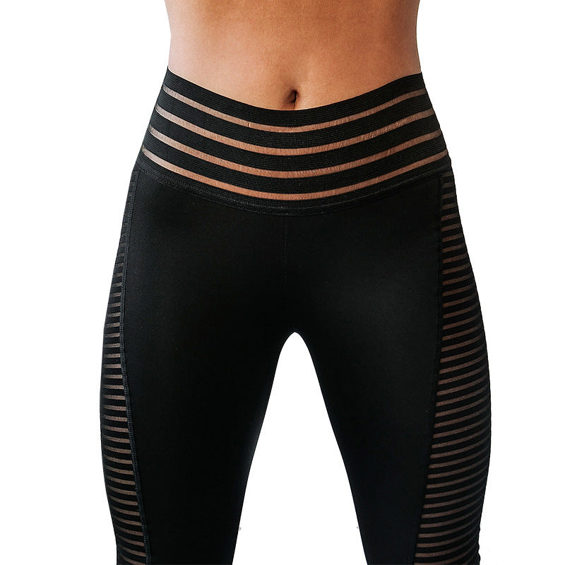 Mesh stitching yoga pants